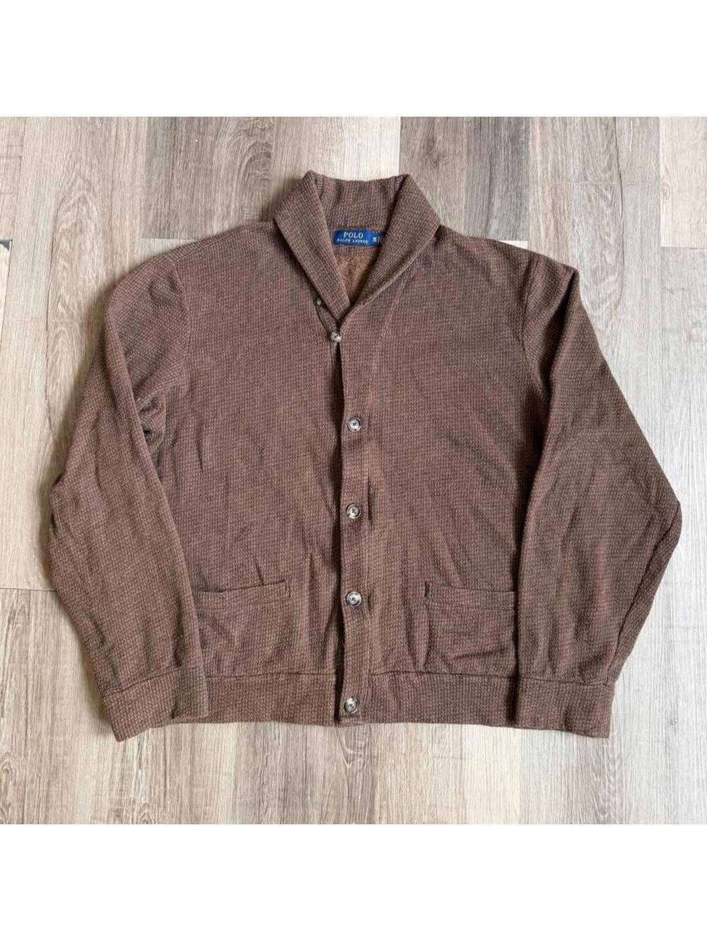 Polo Ralph Lauren brown waffle knit button-up sz XXL  #preppy #waffle